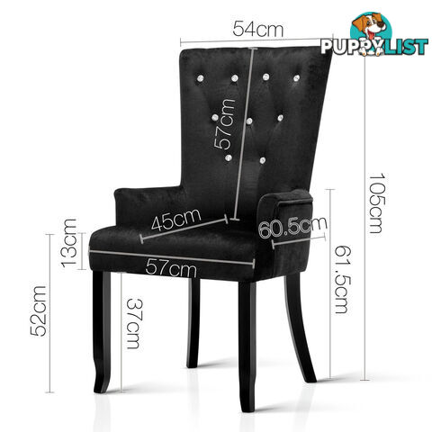 French Provincial Dining Chair - Black