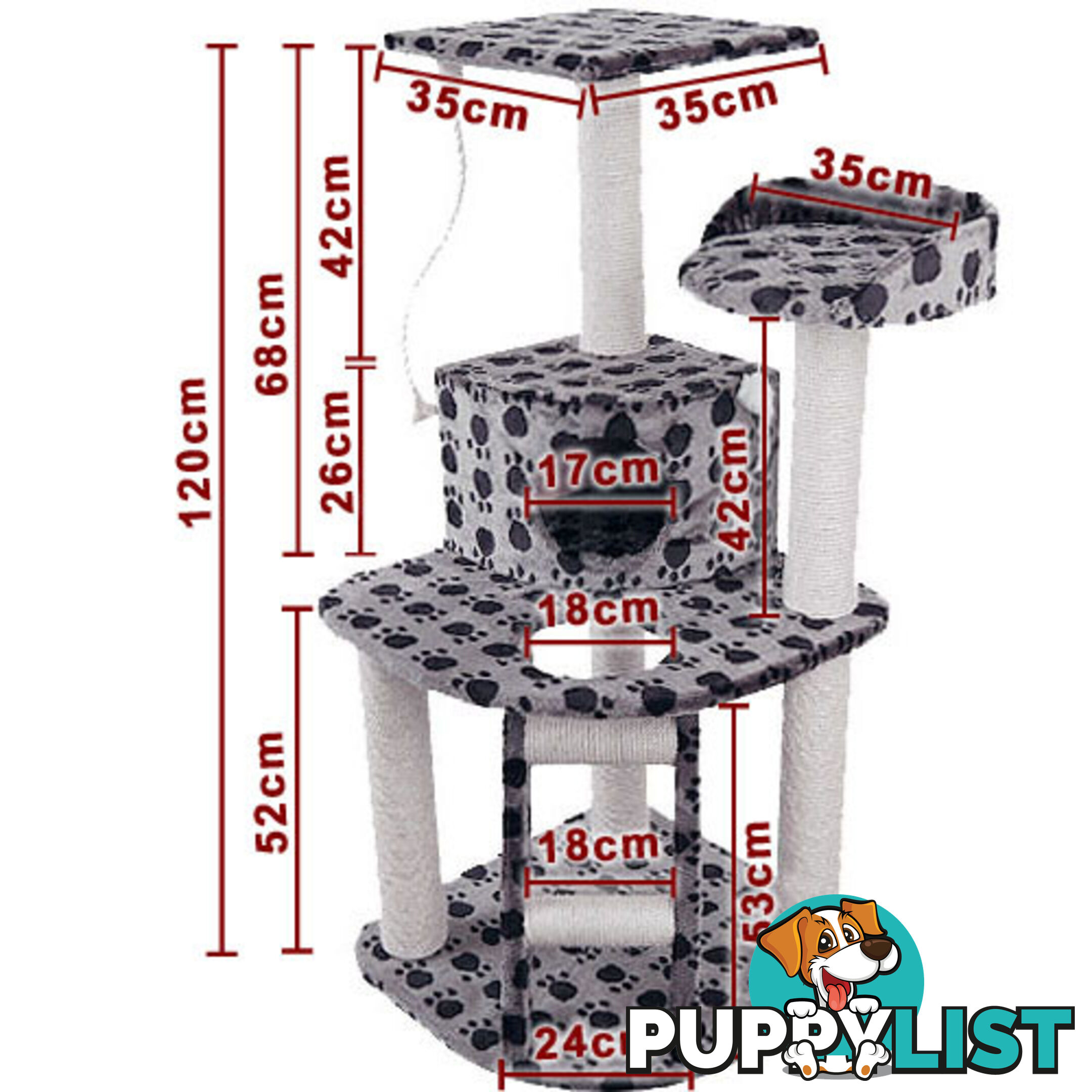 Cat Scratching Poles Post Furniture Tree House Condo Black Grey