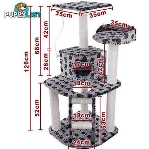 Cat Scratching Poles Post Furniture Tree House Condo Black Grey