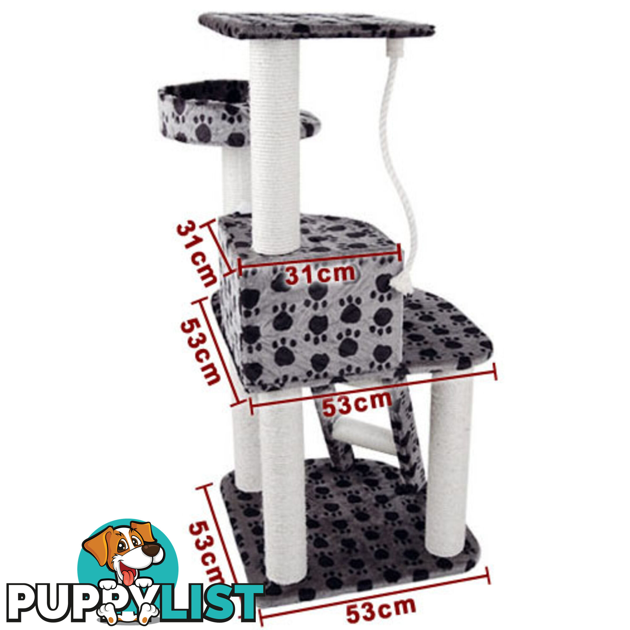 Cat Scratching Poles Post Furniture Tree House Condo Black Grey