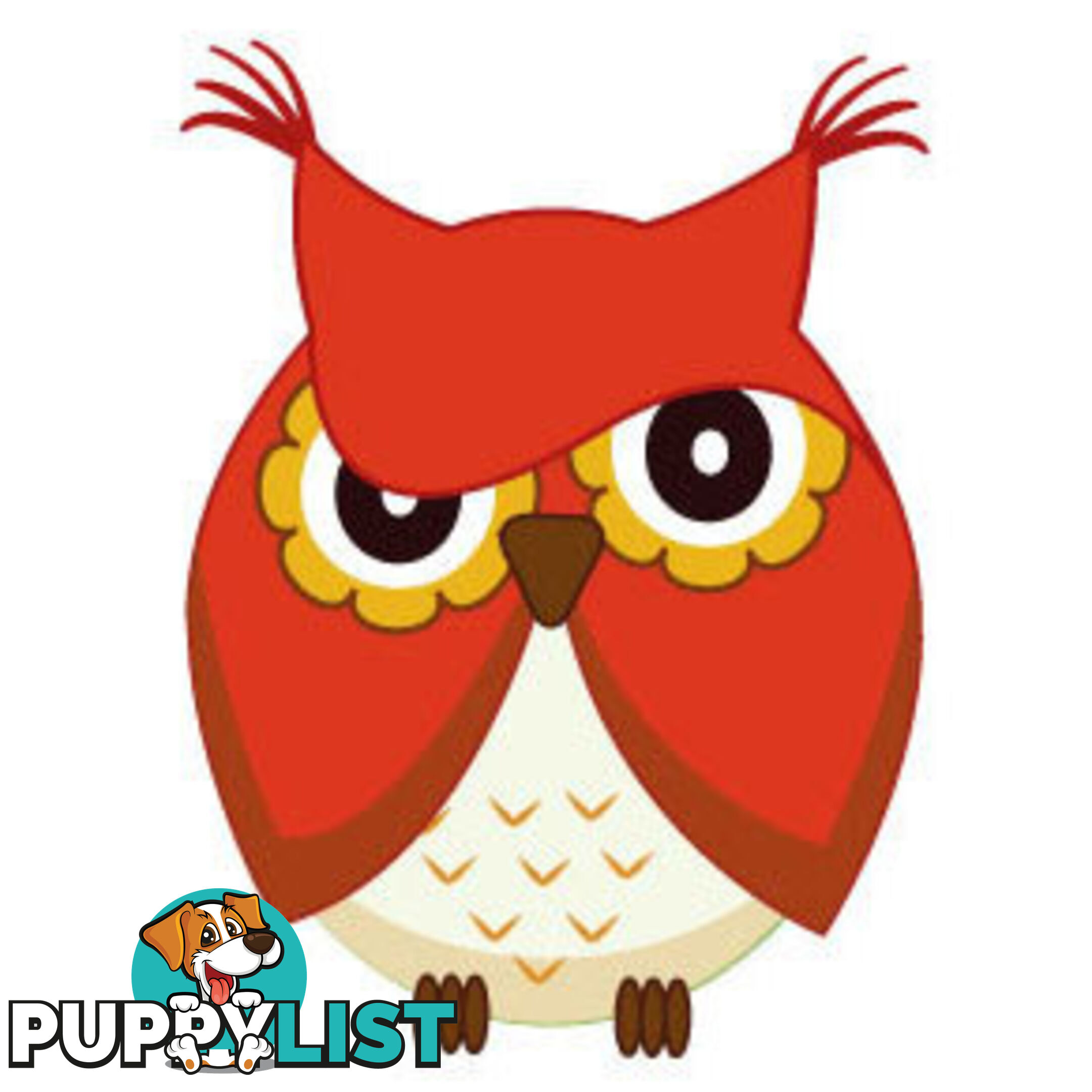 Cute red owl Wall Sticker - Totally Movable