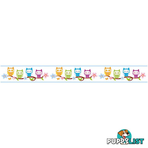 Cute Nursery Owl Wall Border Stickers - Totally Movable