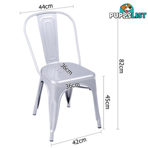 Set of 4 Replica Tolix Dining Metal Chair Gloss White