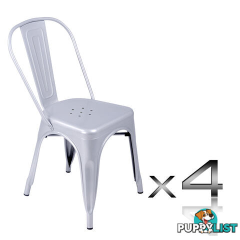 Set of 4 Replica Tolix Dining Metal Chair Gloss White