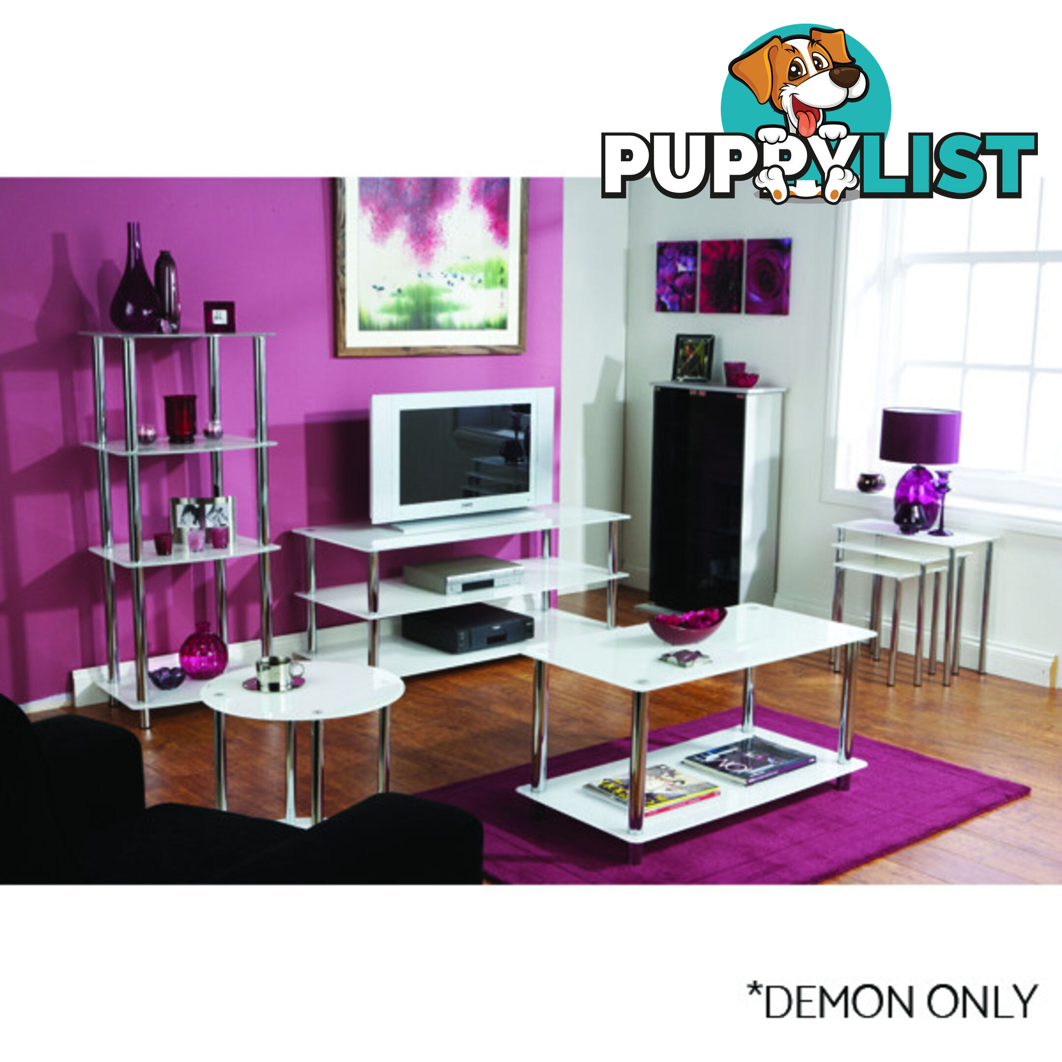 Amore Corner TV Unit 3 Shelf White