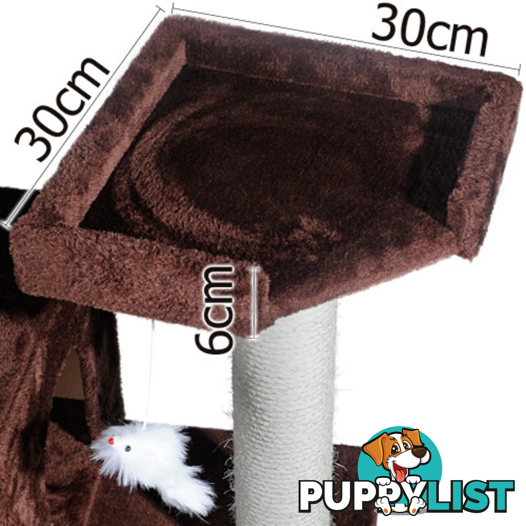 Multi Level Cat Scratching Poles Tree w/ Ladder Chocolate