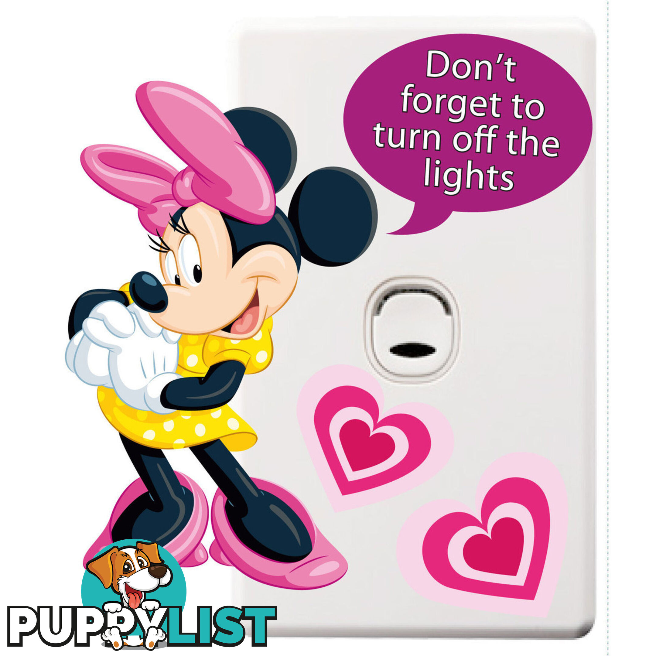 Minnie Mouse Light Switch Wall Sticker - Totally Movable