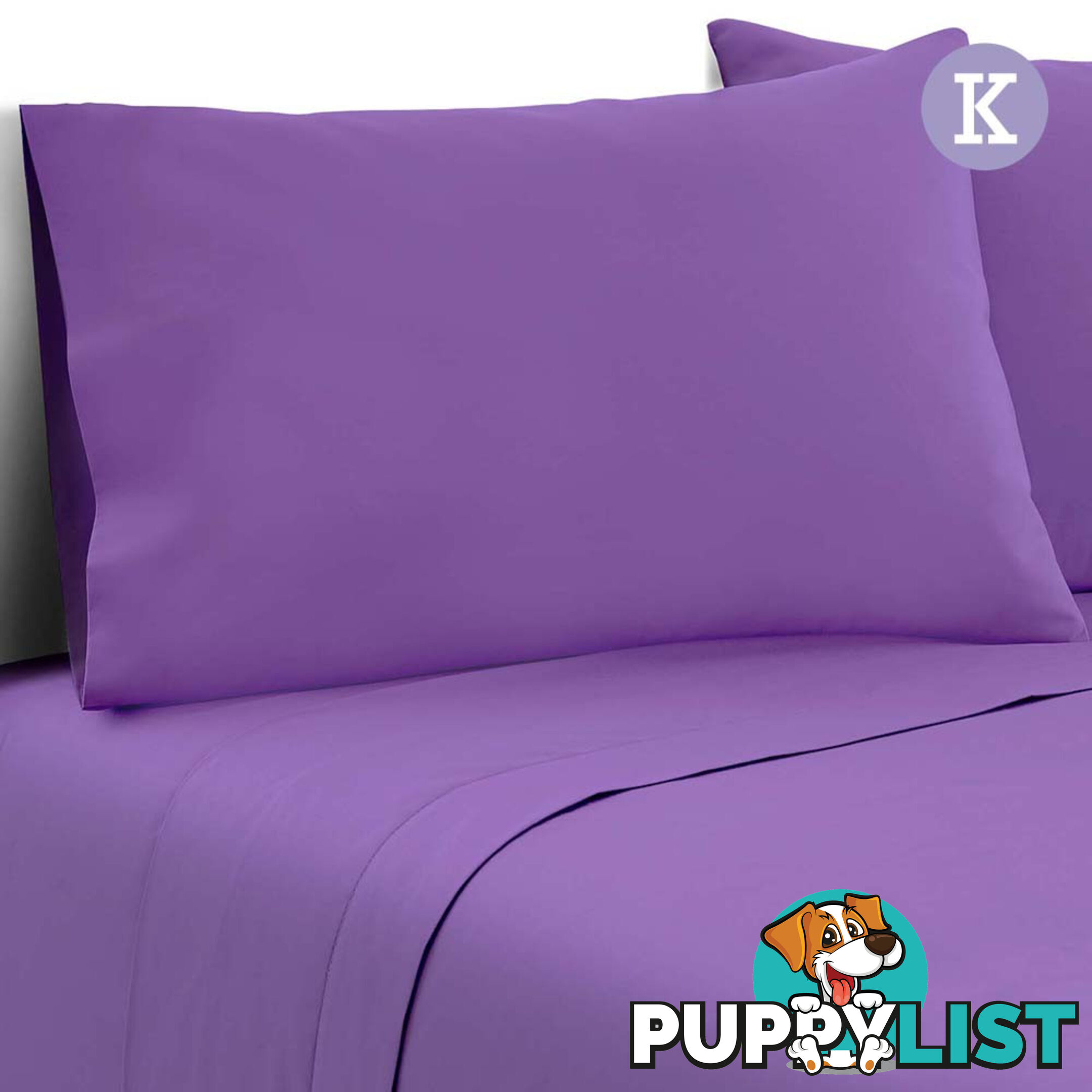 4 Piece Microfibre Sheet Set King  Purple