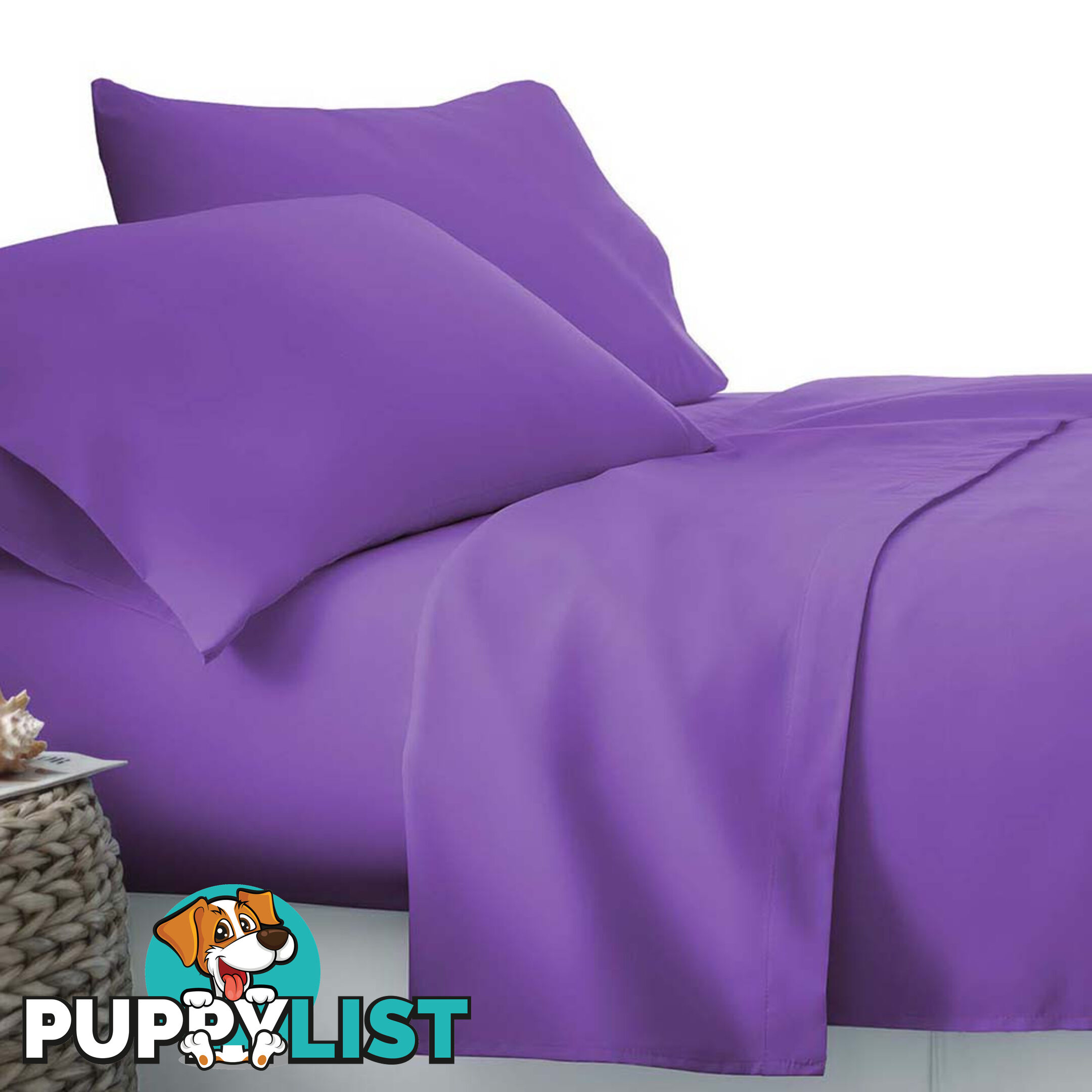 4 Piece Microfibre Sheet Set King  Purple