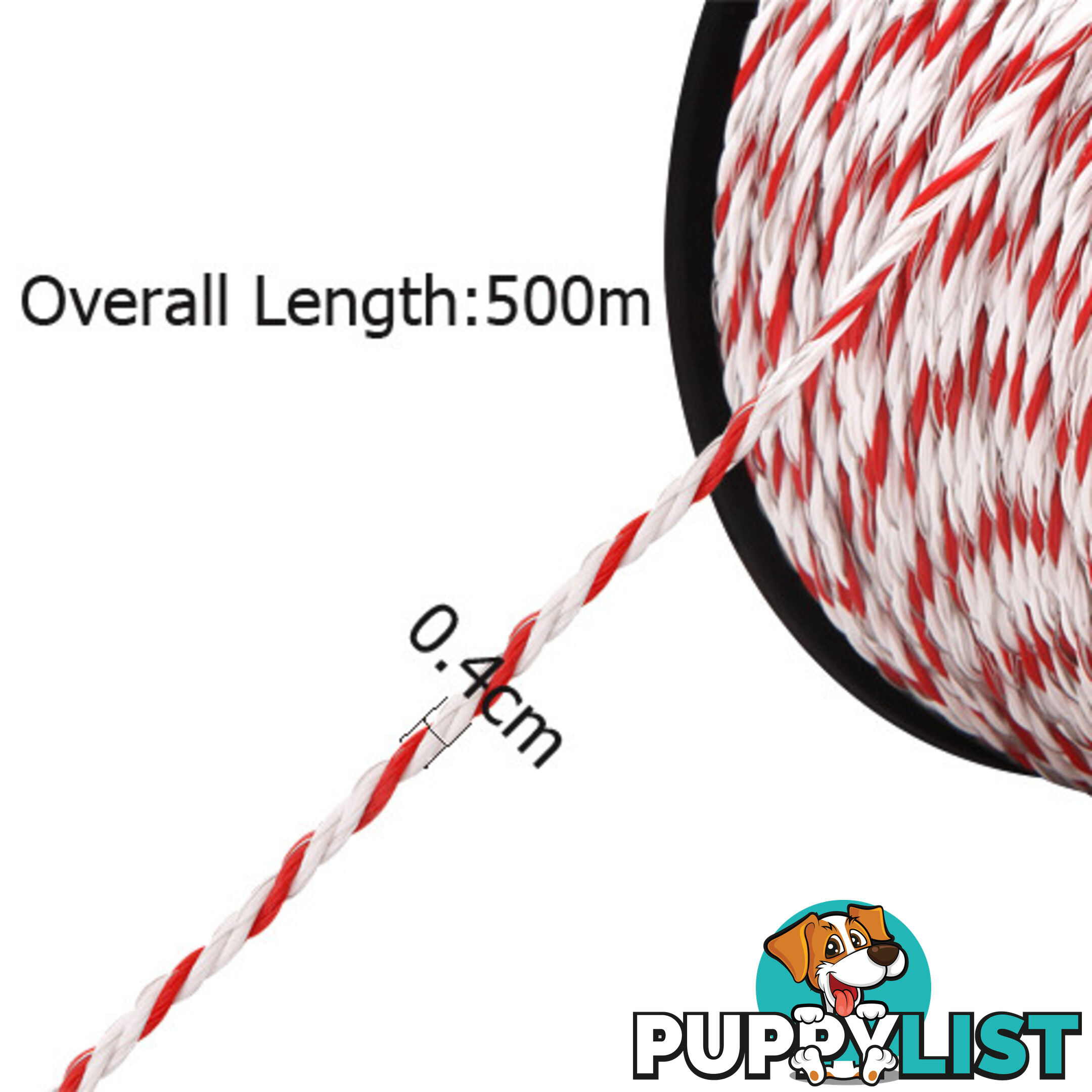 500m Roll Electric Fence Energiser Poly Rope