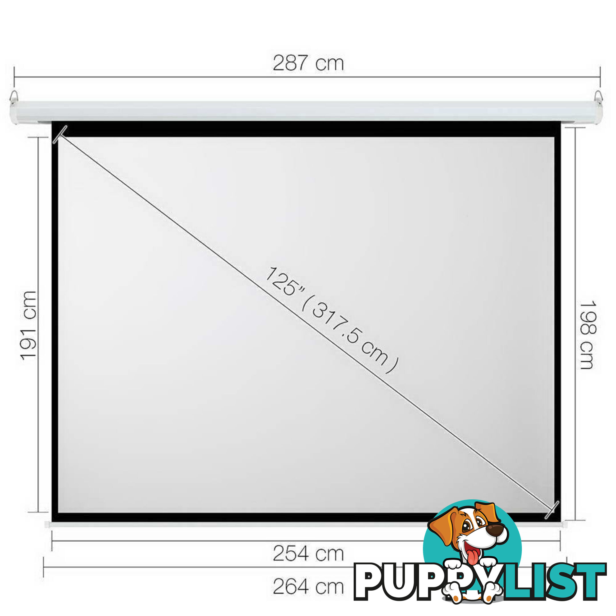 Electric Projector Screen - 317 cm