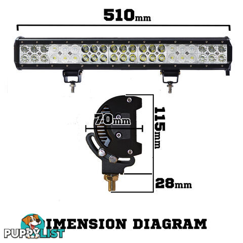 Philips 20inch 210W LED Light Bar SPOT FLOOD Combo OFFROAD Work Lamp Lumileds