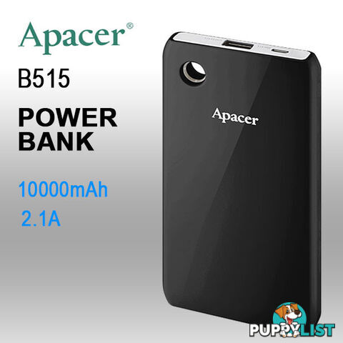 APACER DELUXE PORTABLE POWERBANK 10000MAH BLACK COLOR ( B515 BLACK )