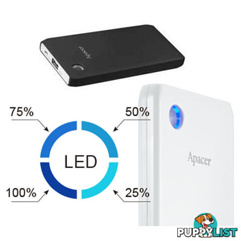 APACER DELUXE PORTABLE POWERBANK 10000MAH BLACK COLOR ( B515 BLACK )