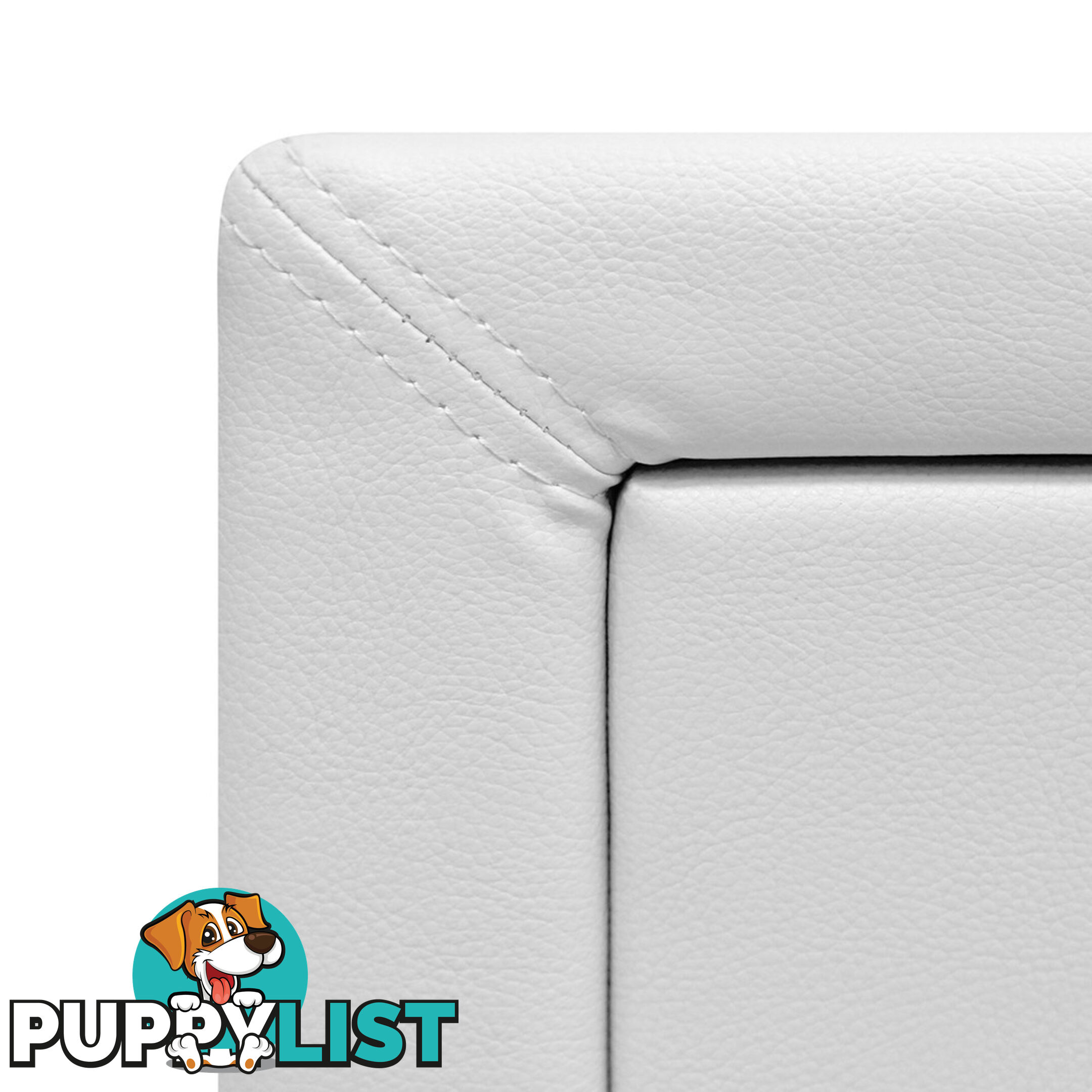 Deluxe PU Leather 2 Drawers Cabinet White