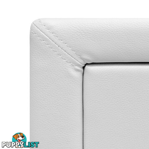 Deluxe PU Leather 2 Drawers Cabinet White