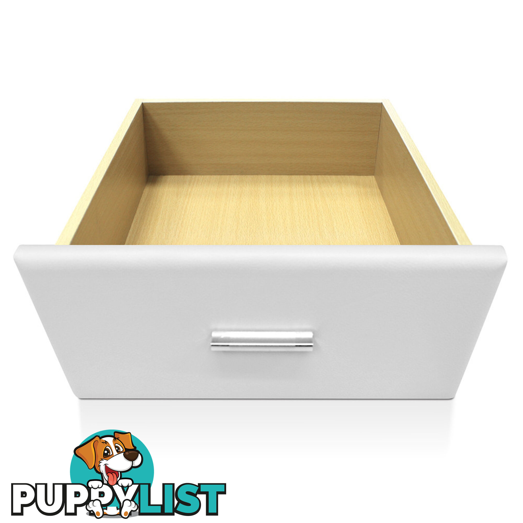 Deluxe PU Leather 2 Drawers Cabinet White