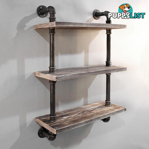 Rustic Industrial DIY Floating Pipe Shelf