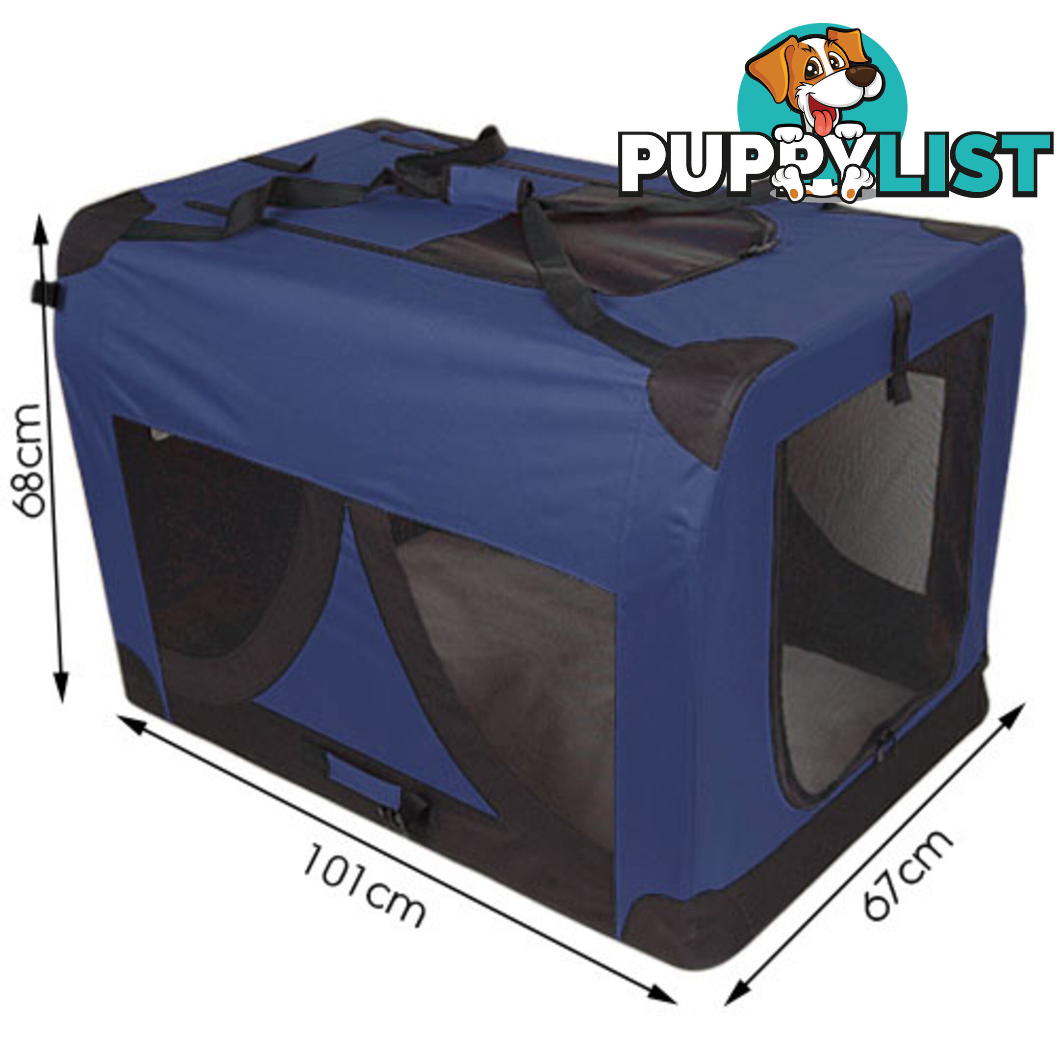 Extra Large Portable Soft Pet Dog Crate Cage Kennel Blue