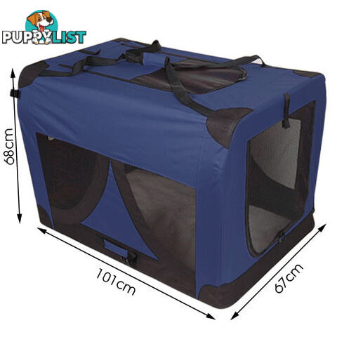 Extra Large Portable Soft Pet Dog Crate Cage Kennel Blue