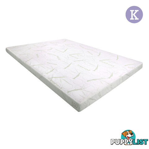 Cool Gel Memory Foam Mattress Topper w/ Bamboo Fabric Cover 8cm King