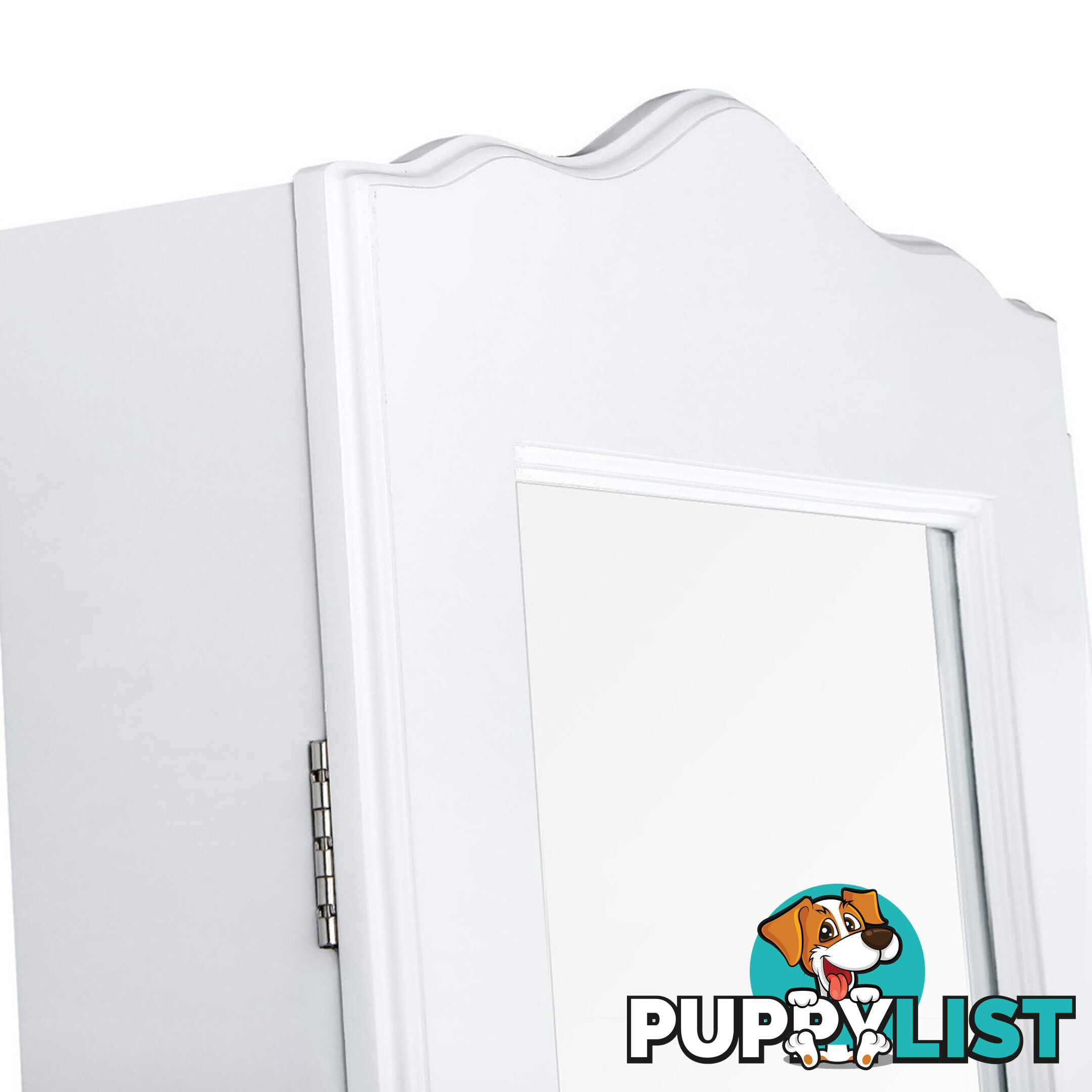 Mirror Jewellery Cabinet Storage 150cm White