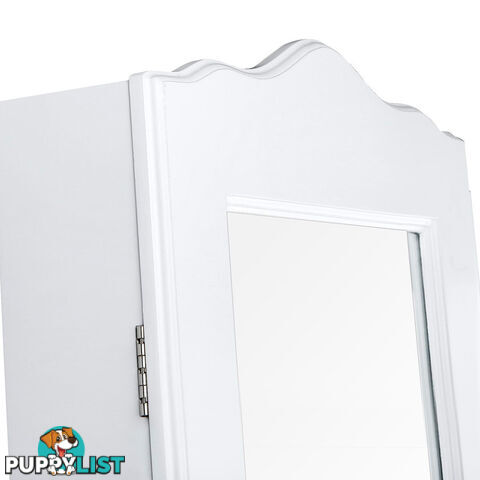 Mirror Jewellery Cabinet Storage 150cm White