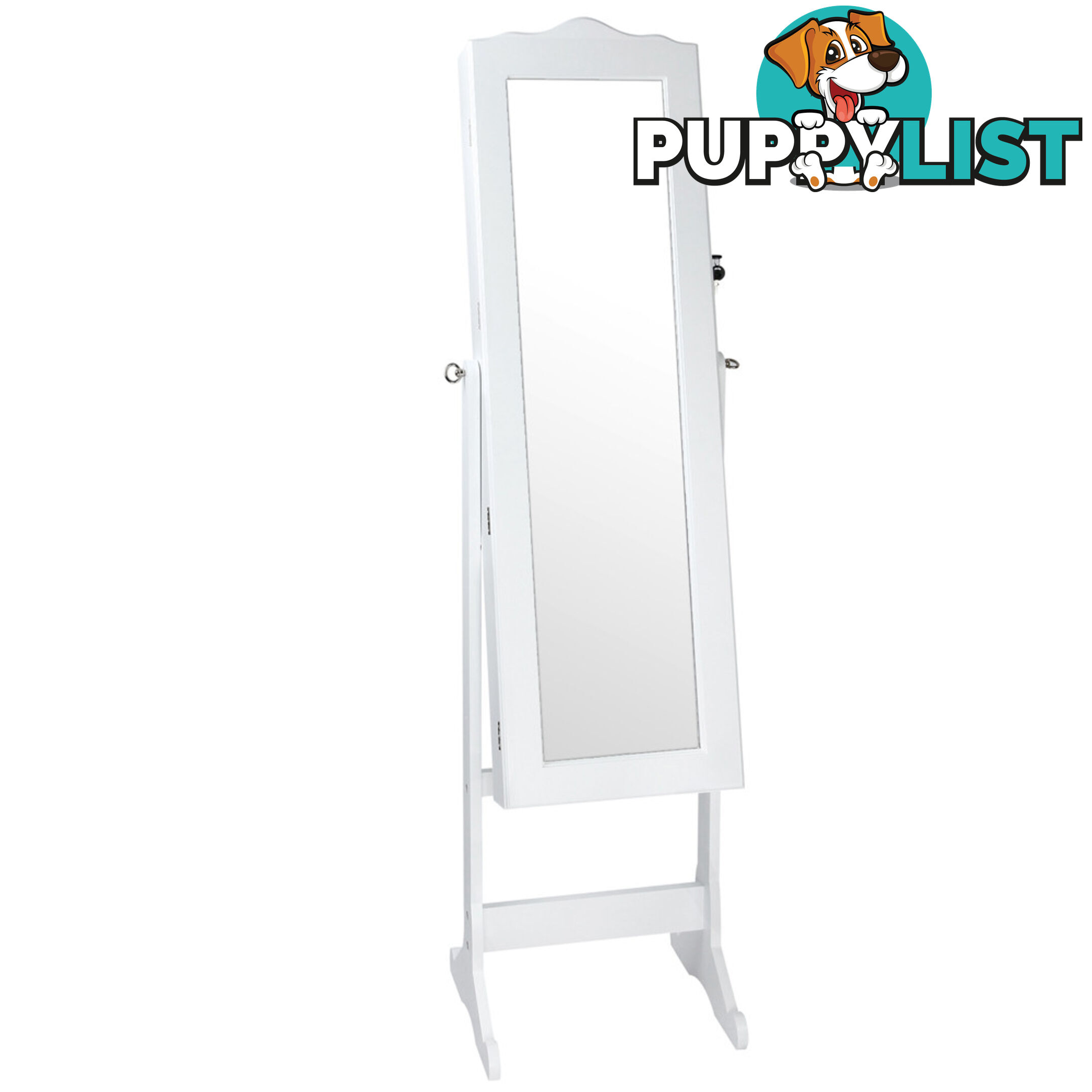 Mirror Jewellery Cabinet Storage 150cm White