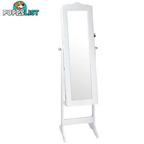 Mirror Jewellery Cabinet Storage 150cm White