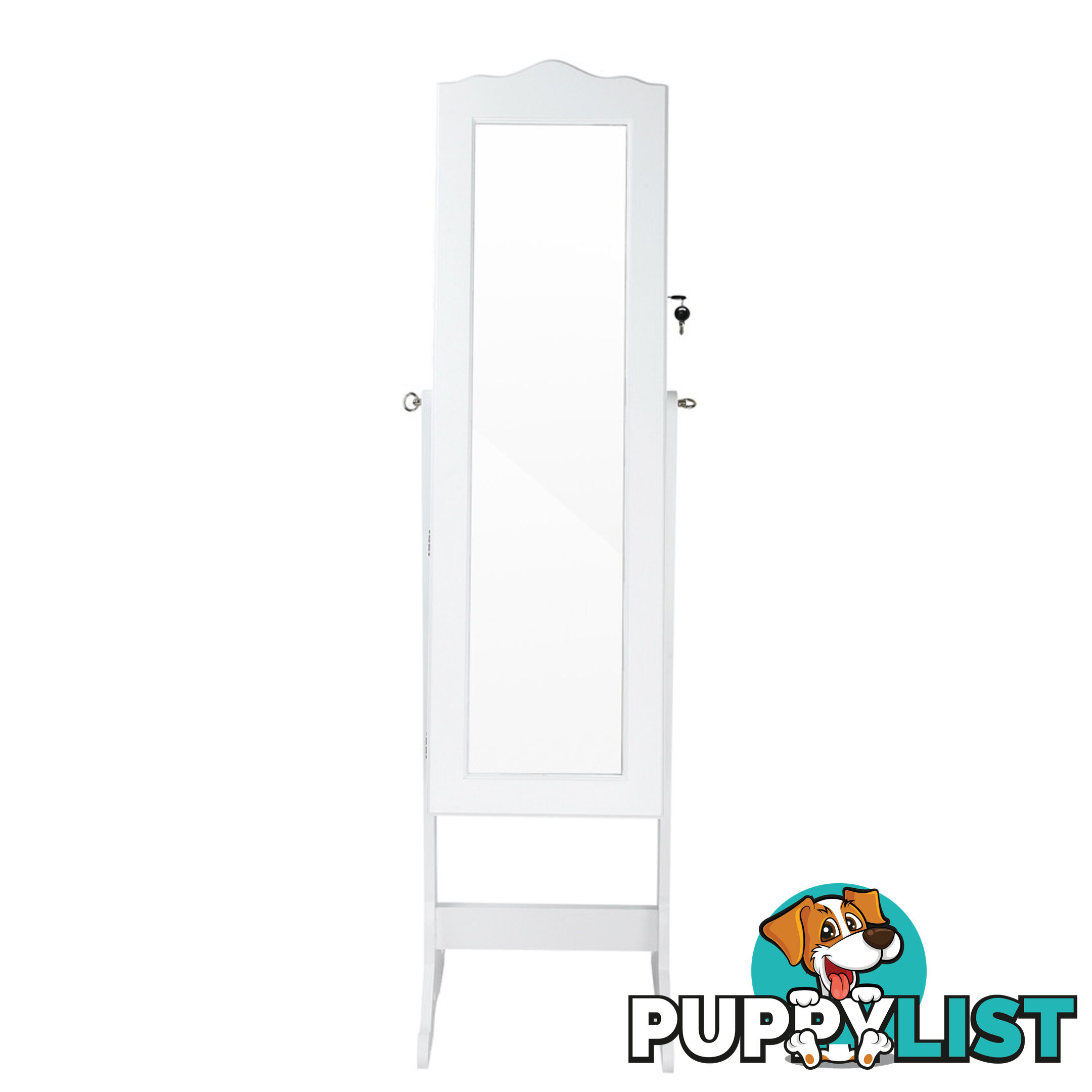 Mirror Jewellery Cabinet Storage 150cm White