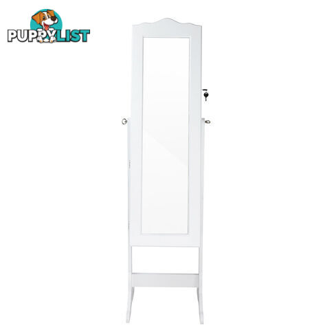 Mirror Jewellery Cabinet Storage 150cm White