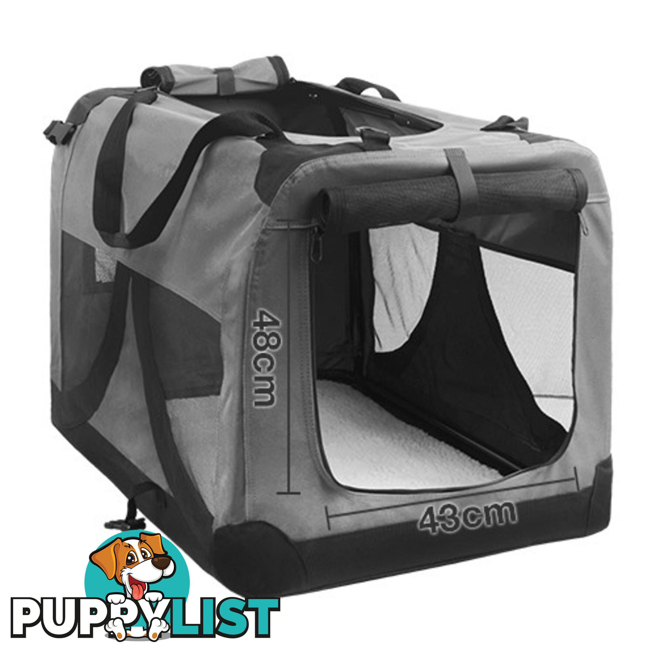 Extra Large Portable Soft Pet Dog Crate Cage Kennel Grey