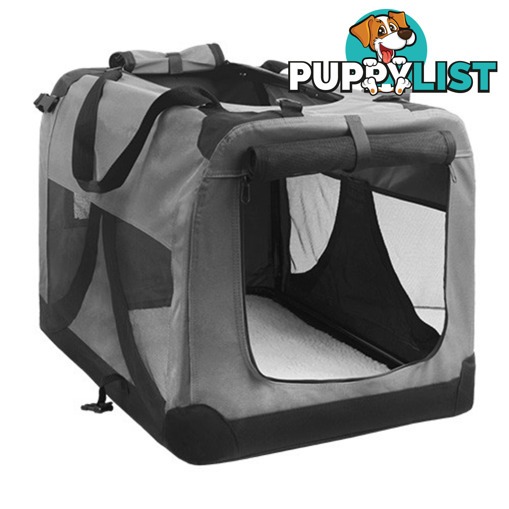 Extra Large Portable Soft Pet Dog Crate Cage Kennel Grey