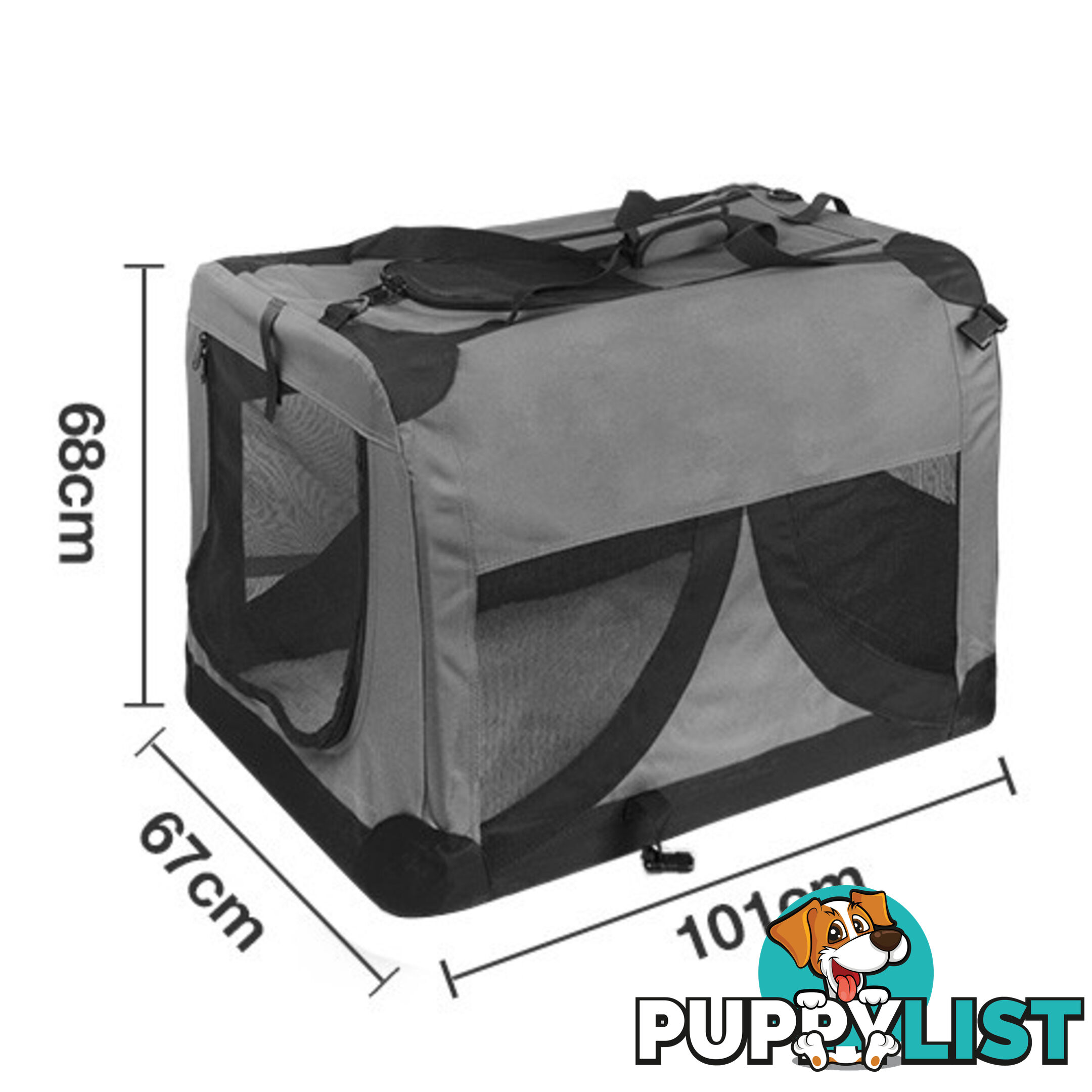 Extra Large Portable Soft Pet Dog Crate Cage Kennel Grey