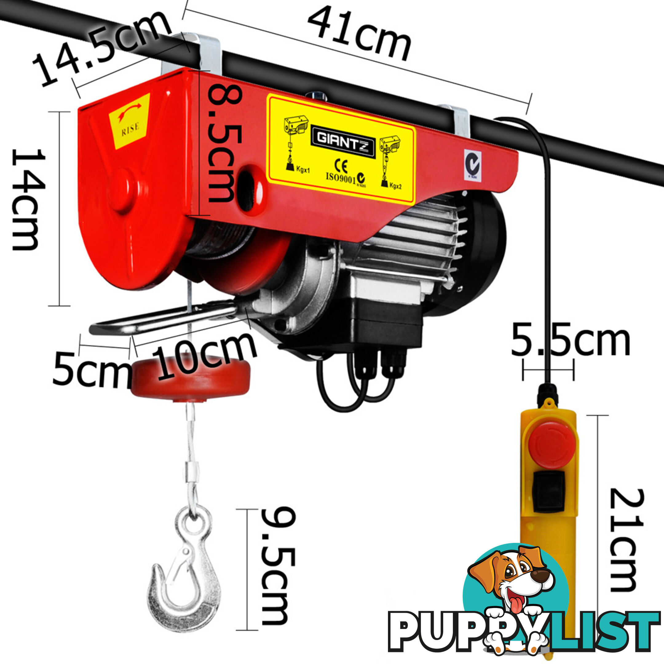 400/800kg 1300W Electric Hoist Winch