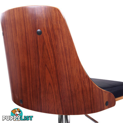 PU Leather Wooden Kitchen Bar Stool Black