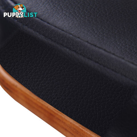 PU Leather Wooden Kitchen Bar Stool Black