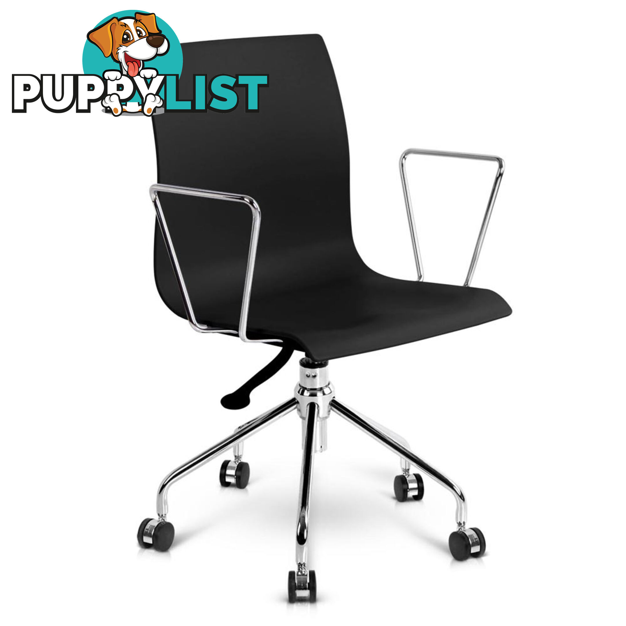 Modern Office Chair with Armrests Black