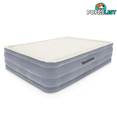 Bestway Queen Inflatable Air Mattress Bed w/ Built-in Electric Pump Grey