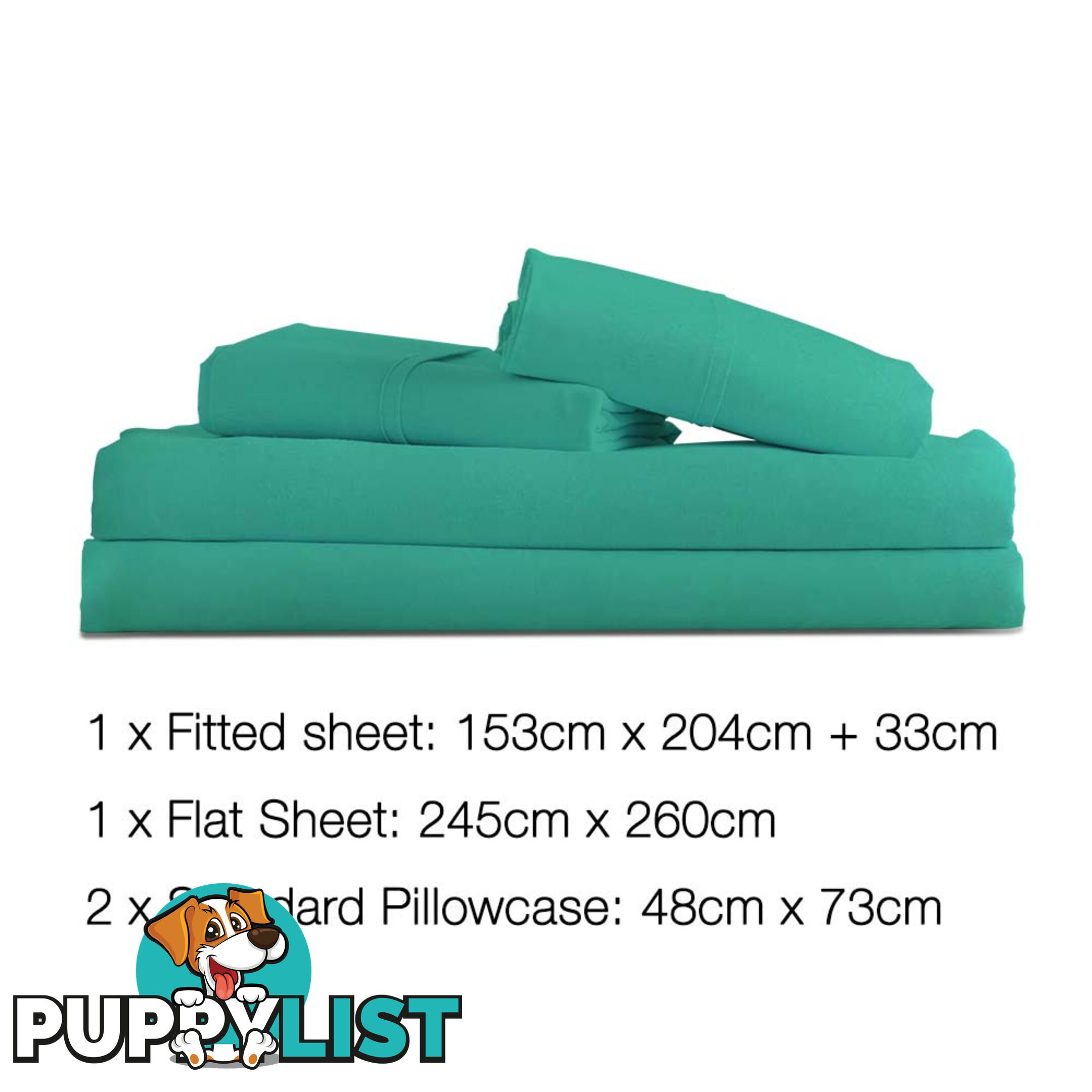 4 Piece Microfibre Sheet Set Queen Aqua