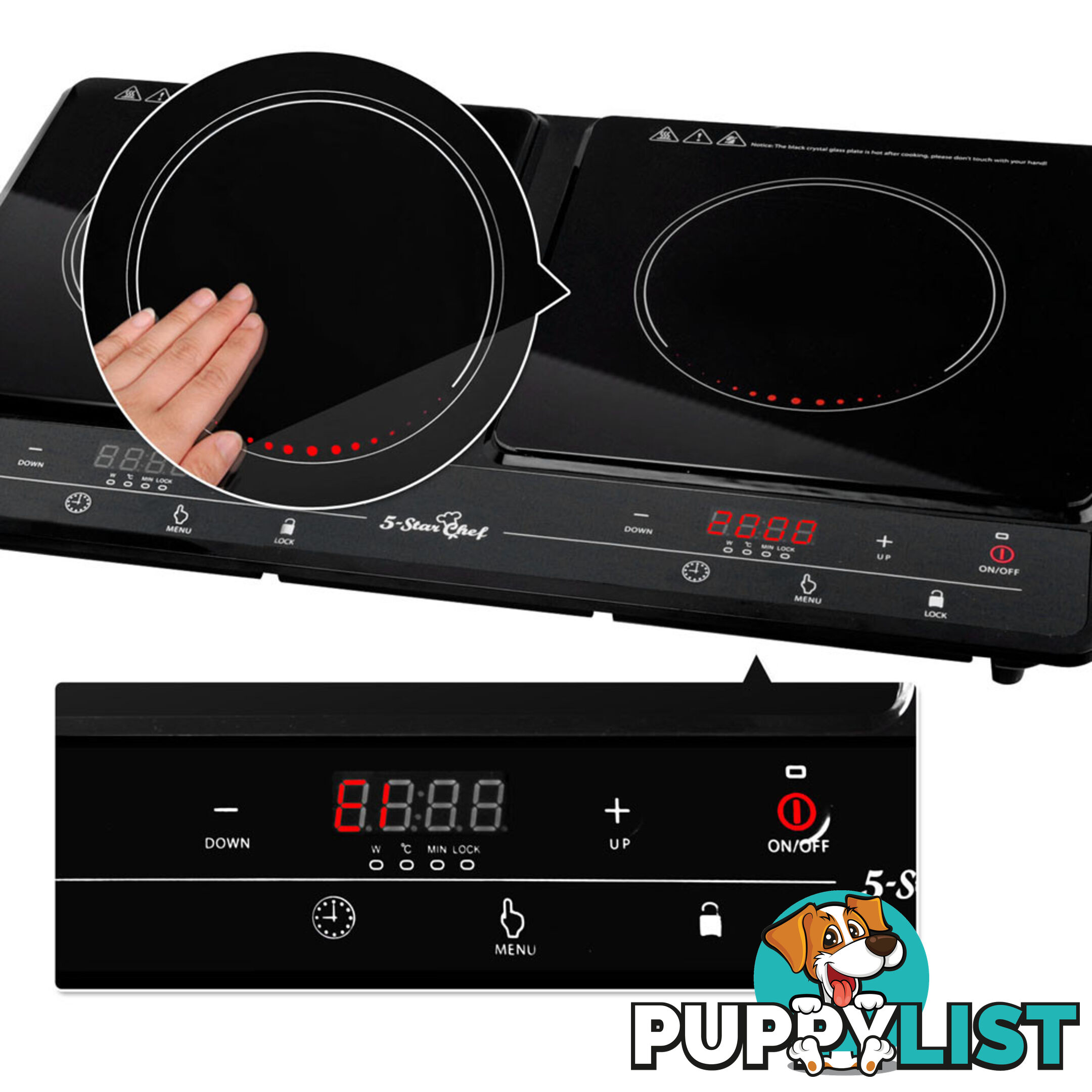 5 Star Chef Induction Cooktop Portable Duo