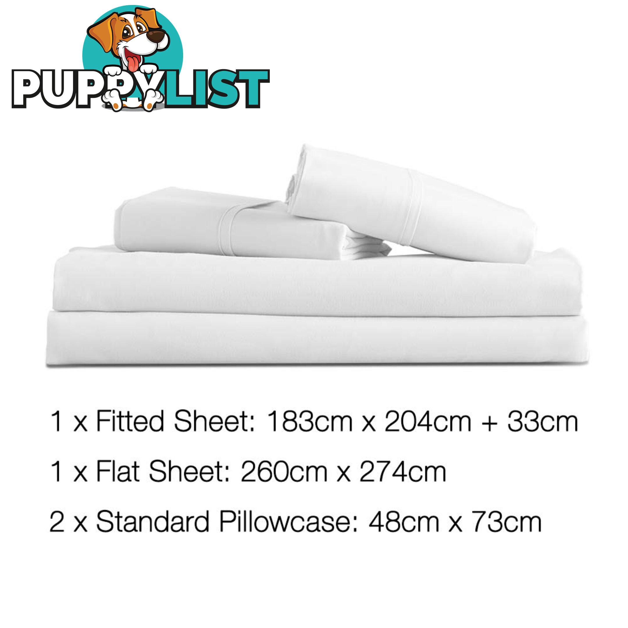 4 Piece Microfibre Sheet Set King  White