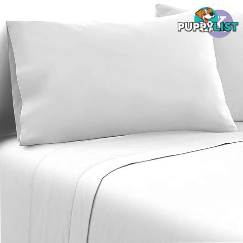 4 Piece Microfibre Sheet Set King  White