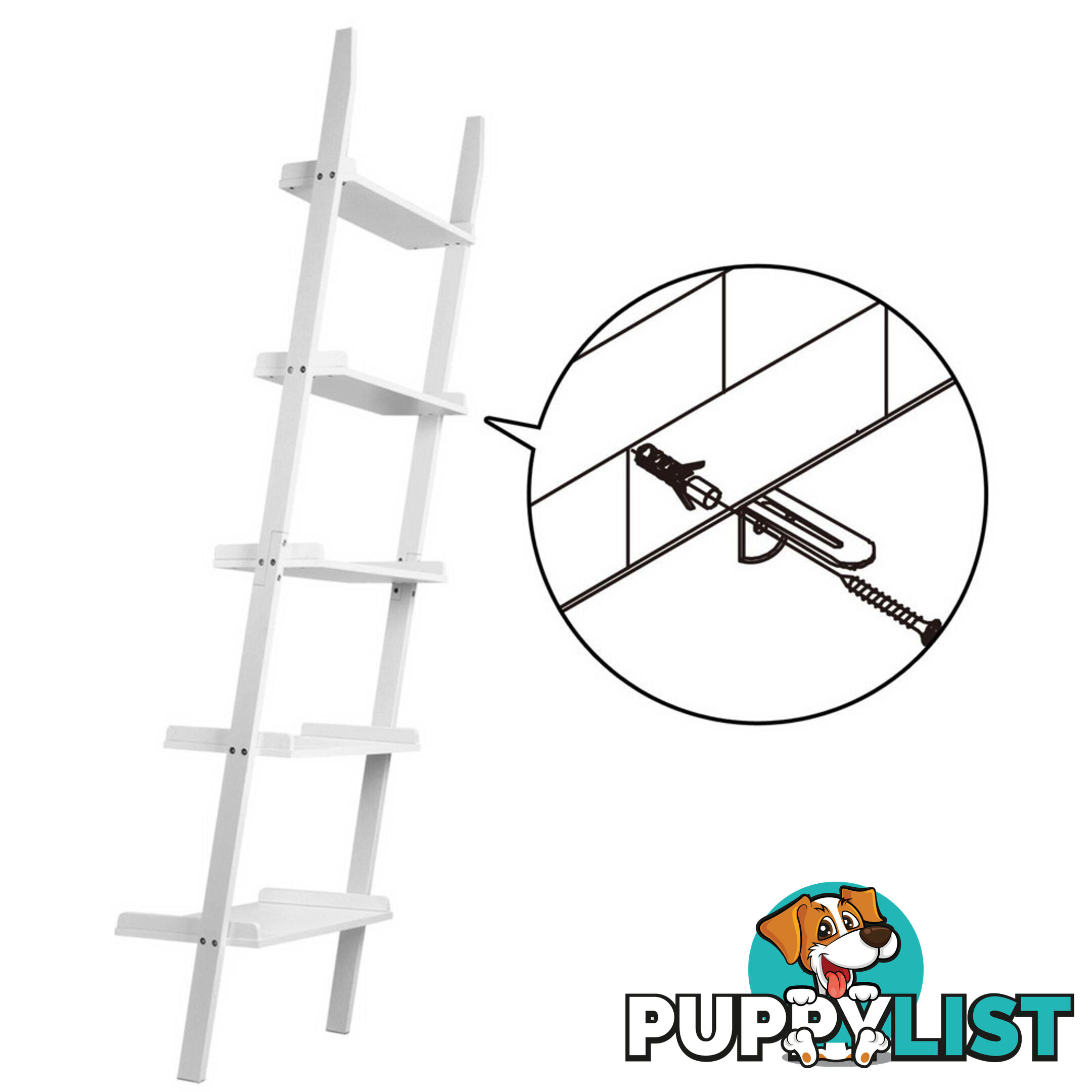 5 Tier Wall Ladder Shelf