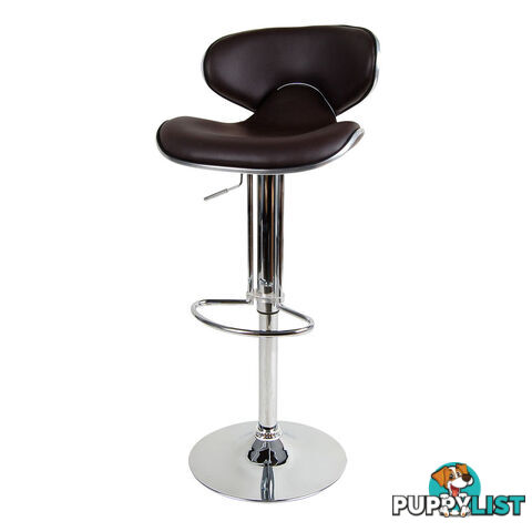 Set of 2 PU Leather Kitchen Bar Stool Chocolate