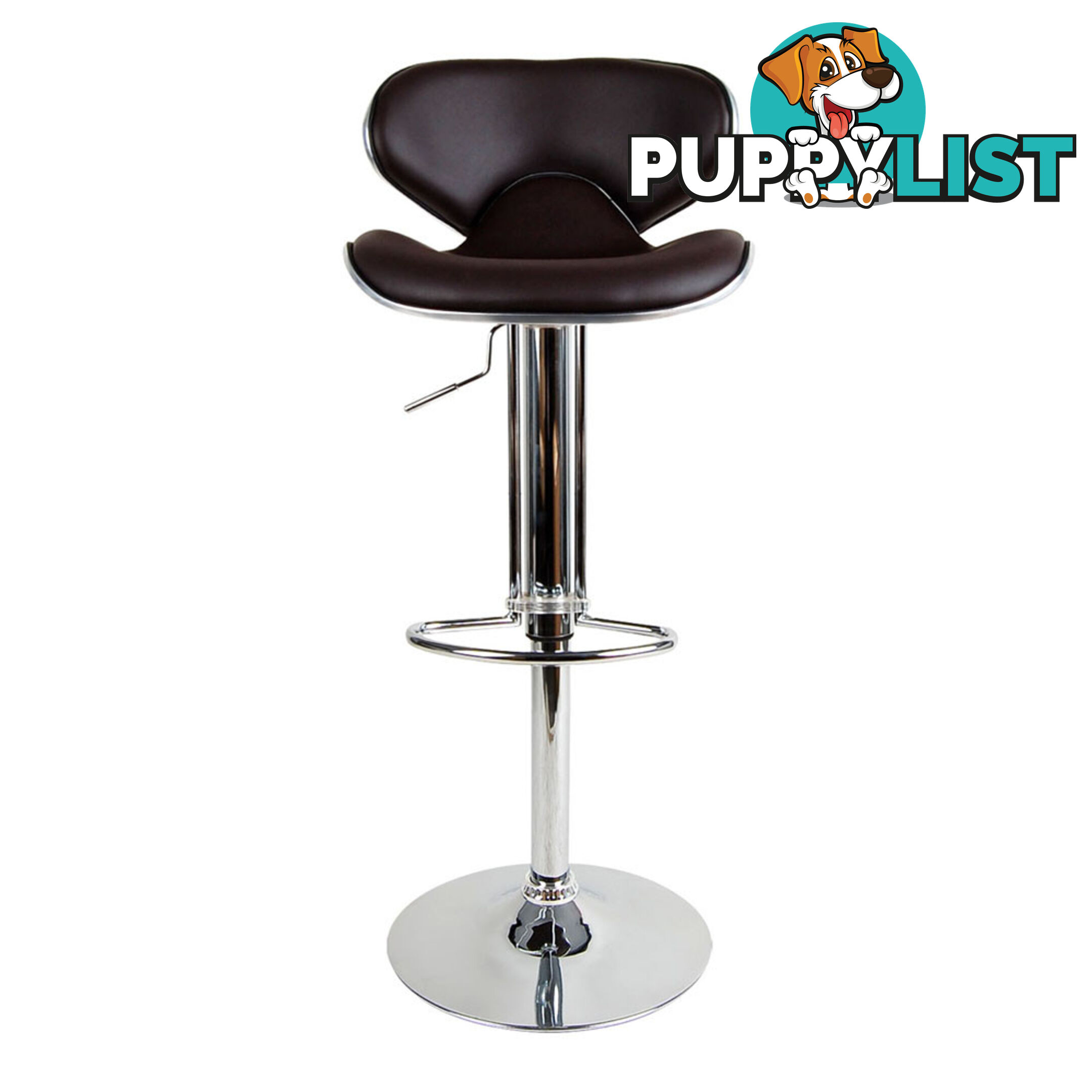 Set of 2 PU Leather Kitchen Bar Stool Chocolate