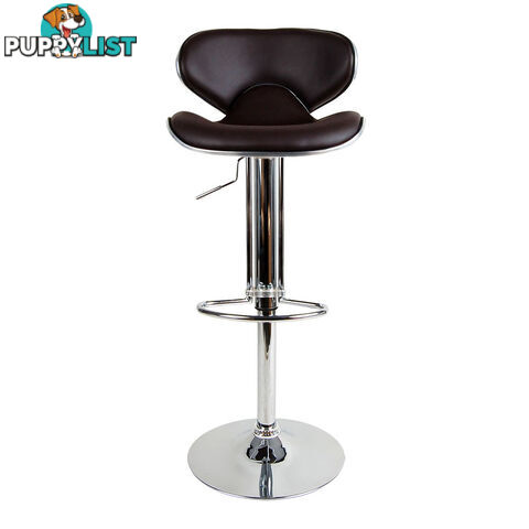 Set of 2 PU Leather Kitchen Bar Stool Chocolate