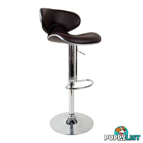 Set of 2 PU Leather Kitchen Bar Stool Chocolate