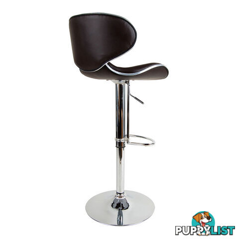 Set of 2 PU Leather Kitchen Bar Stool Chocolate