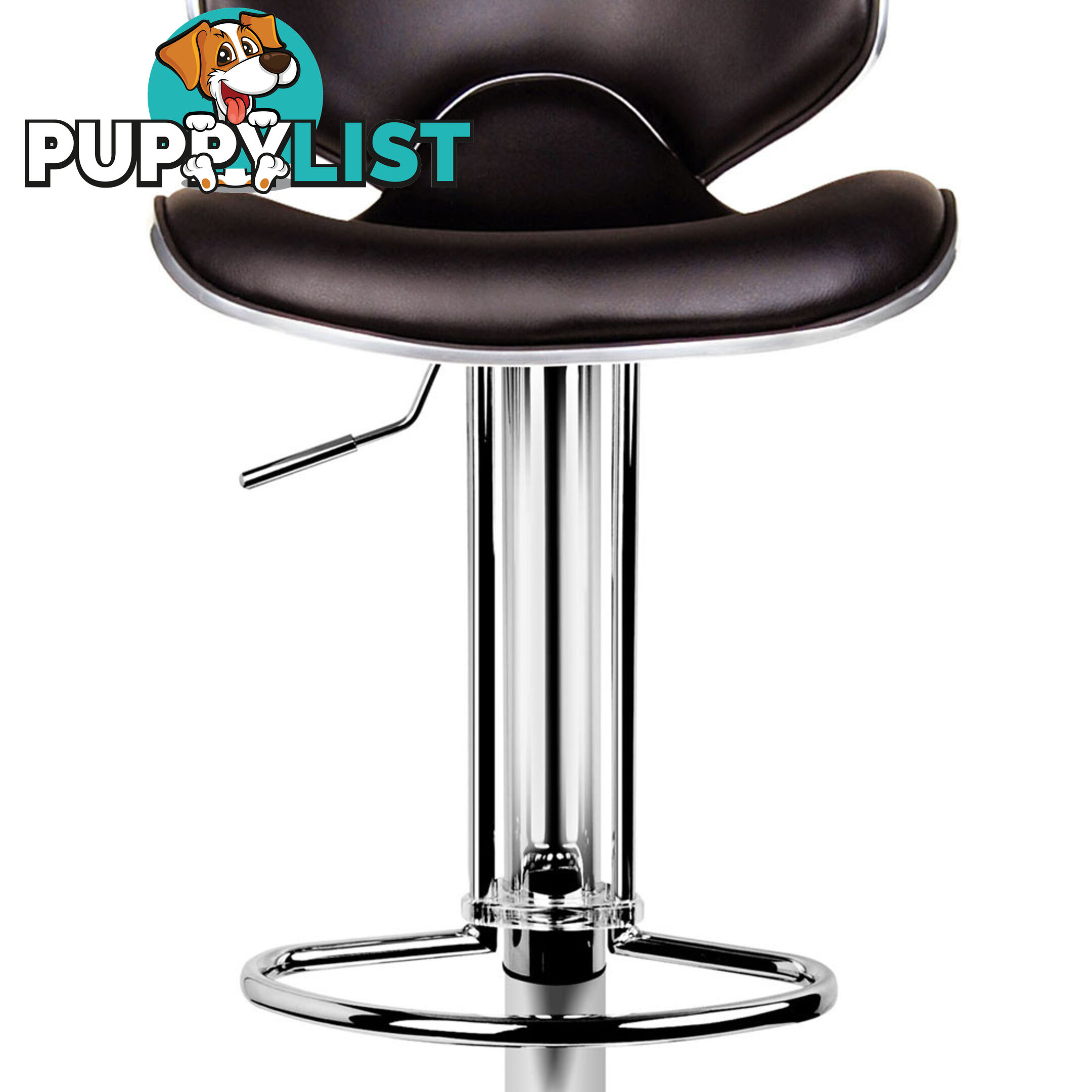 Set of 2 PU Leather Kitchen Bar Stool Chocolate